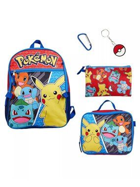 NWT Pokemon Boy's 5 PC Backpack Set Multicolor Size One Size